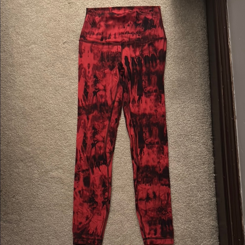 Lululemon Athletica Red and Black Leggings